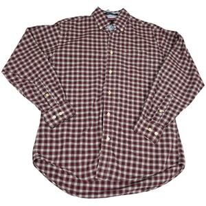 Tommy Hilfiger Button Down Shirt Red White‎ Plaid Long Sleeve Collared Men's S
